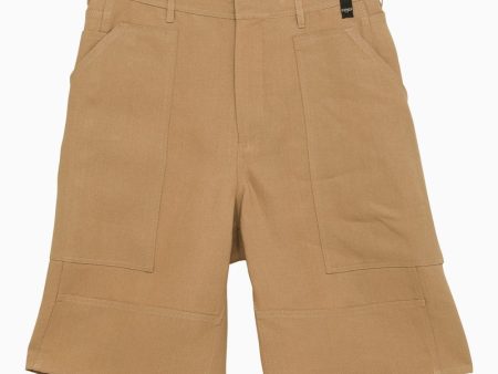 Fendi Beige Canvas Bermuda Shorts Men Sale