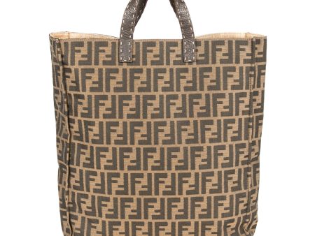 Fendi Tobacco Zucca Selleria Special Large Shopping Tote Bag (Indistinguishable) Hot on Sale