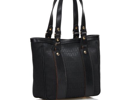 Fendi Leather-Trimmed Zucchino Tote (SHG-36075) Hot on Sale