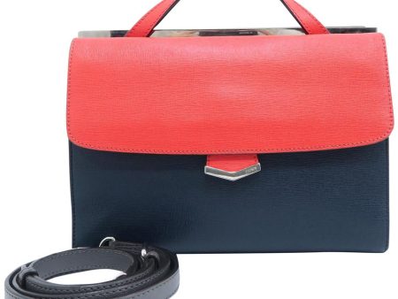 Fendi Demi Jour Leather Navy and Orange Calfskin Satchel Online Sale