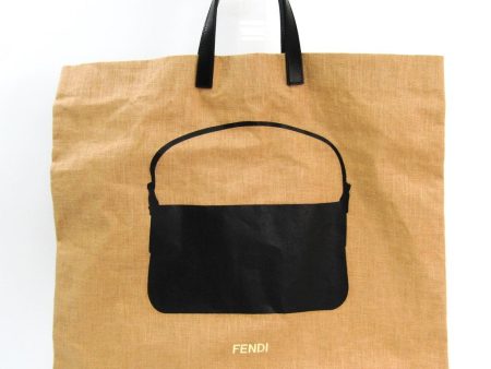 Fendi Beige Hemp Canvas Shopping Tote on Sale