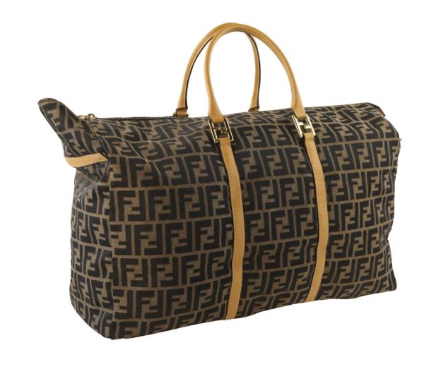 Fendi Duffle Zucca Brown Canvas Weekend Travel Bag Online now