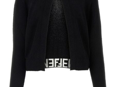 Fendi Woman Black Viscose Blend Cardigan Supply