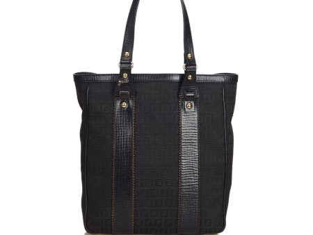 Fendi Black Canvas Fabric Zucchino Tote Bag Italy Hot on Sale