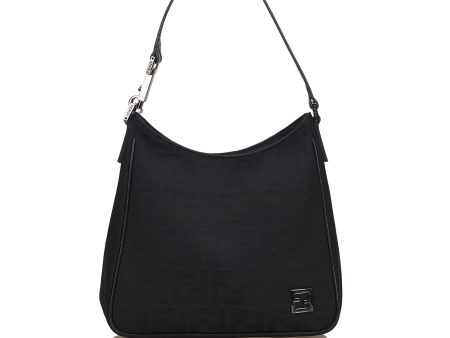 Fendi Black Canvas Fabric Zucca Shoulder Bag Italy Online Hot Sale