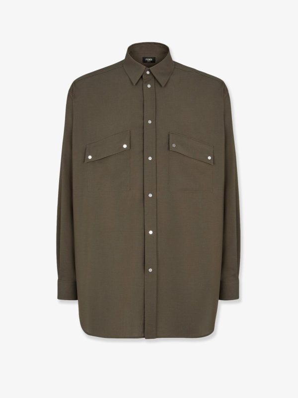 Fendi Man Fendi Man Green Shirts For Sale