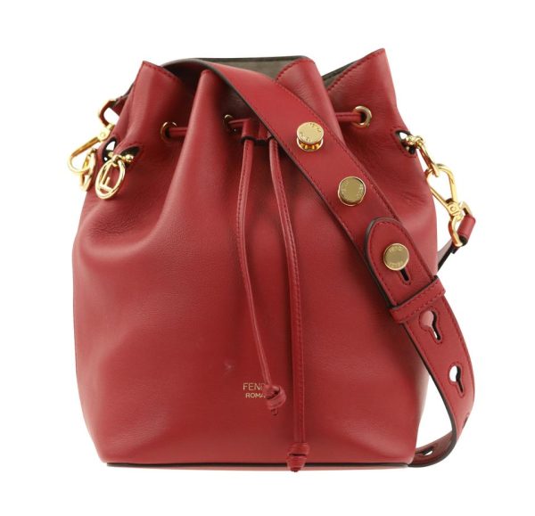 Fendi Grande Mon Tresor Red Leather Shoulder Bag Online Sale