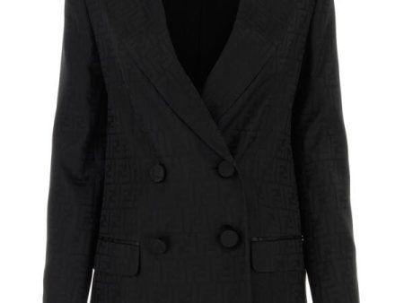 Fendi Woman Embroidered Satin Blazer For Sale