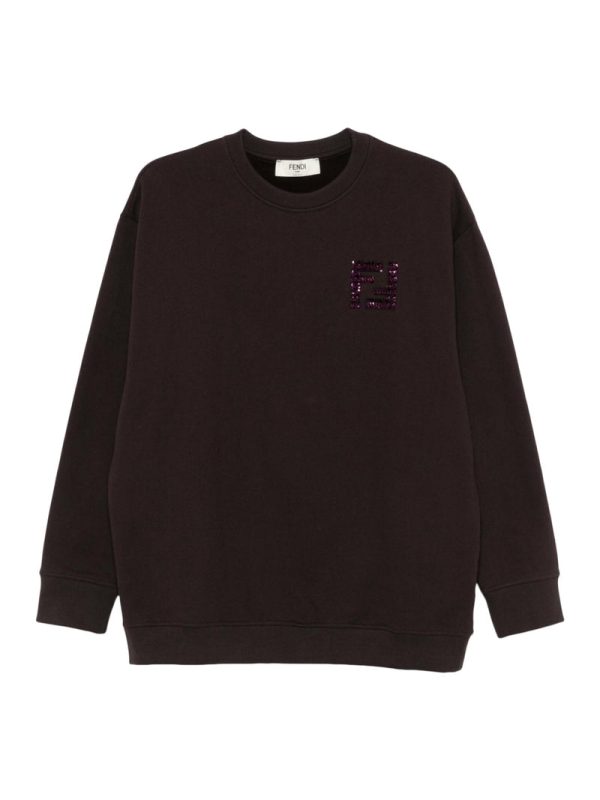 Fendi Women Sweatshirt Ff Embroidery Hot on Sale