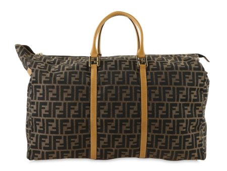 Fendi Duffle Zucca Brown Canvas Weekend Travel Bag Online now