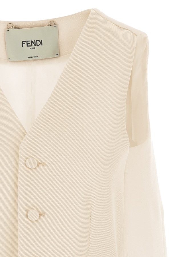 Fendi Women Cut Out Deconstructed Vest Online Hot Sale