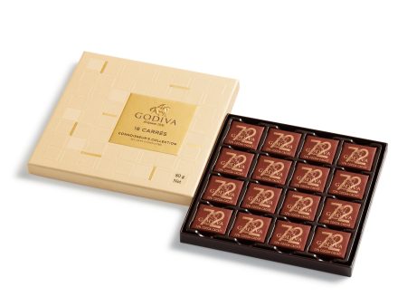 Carrés 72% Dark Chocolate Gift Box, 16 Pieces | 80g Supply