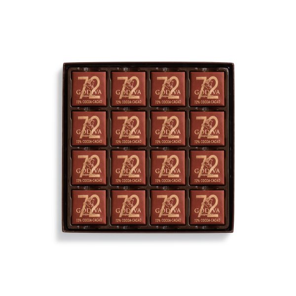 Carrés 72% Dark Chocolate Gift Box, 16 Pieces | 80g Supply