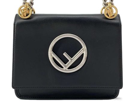 FENDI Canayev ChainShoulder Bag Black 8BT286 Leather Size Mini Discount