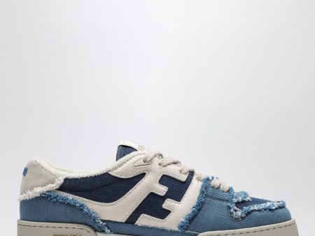 Fendi Match Low Trainer In Blue Denim Women Online now