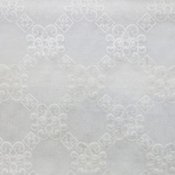 Glam Fabric Gisella White - Sheer Drapery Fabric on Sale