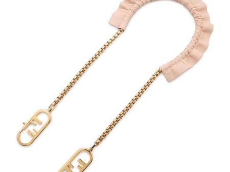 FENDI Strap You Orlock Frill ChainShoulder Pink 8AV420 Gold Plated Leather For Discount