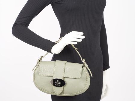 Fendi Womens Selleria Baguette Bag Green For Sale