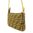 FENDI Fragment Collaboration Baguette Slim Clutch Yellow Brown White 8BS073 Canvas Online