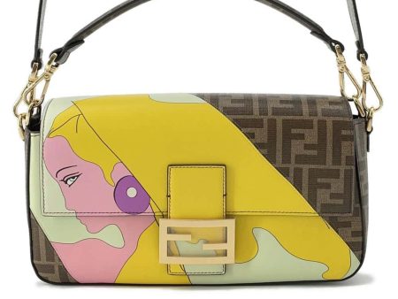 FENDI Antonio Lopez Zucca Bucket 2WAY Bag Brown Multicolor 8BR600 PVC Coated Canvas Leather Size Medium Online