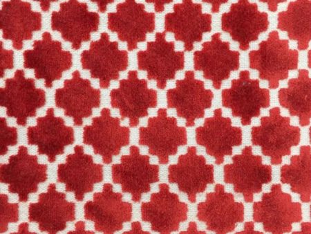 Glam Fabric Arcade Red - Velvet Upholstery Fabric on Sale