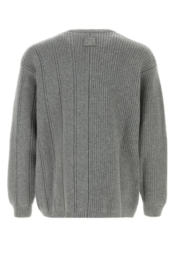 Fendi Man Grey Cashmere Blend Cardigan Online now