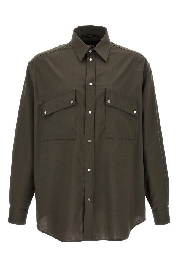 Fendi Men Wool Shirt Online Hot Sale