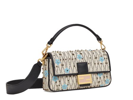 Fendi Baguette White Raffia Bag For Sale