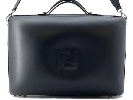 FENDI Large suitcase with FF logo Black 7VV158 Leather For Cheap