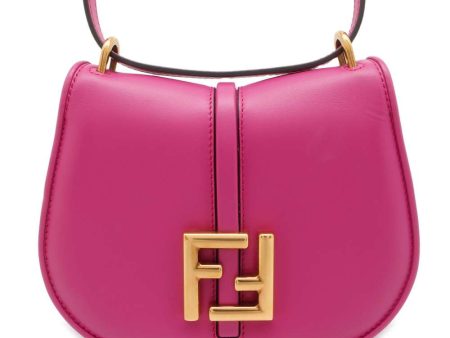 FENDI C mon Shoulder Bag Pink 8BS082 Leather Size Small on Sale