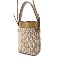 FENDI Montresor 2WAY Shoulder Bag Beige White 8BS010 Raffia Leather Size Mini Discount