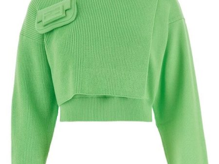 Fendi Woman Light Green Stretch Cotton Sweater Discount