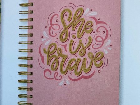 SHE IS BRAVE PINK JOURNAL-0954 Discount