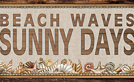 CIN2189 - Beach Waves Sunny Days  - 18x9 on Sale